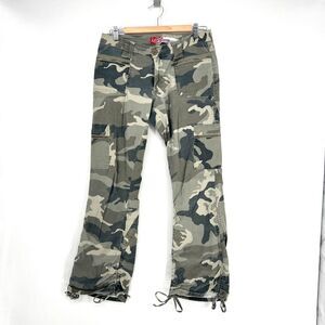 Rare Vintage Lazer Jeans Low Rise Adjustable Flare Zip Pockets Y2K Camo Sz 9